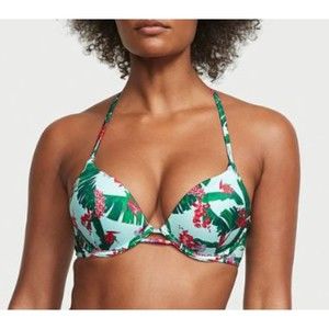 VICTORIA'S SECRET Bombshell Add-2-Cups Push-Up Floral Bikini Top Size 36C